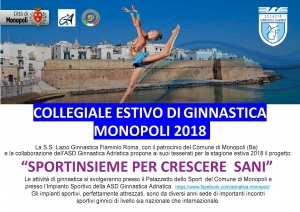 COLLEGIALE ESTIVO MONOPOLI 2019 DI GINNASTICA RITMICA - S.S. LAZIO GINNASTICA FLAMINIO